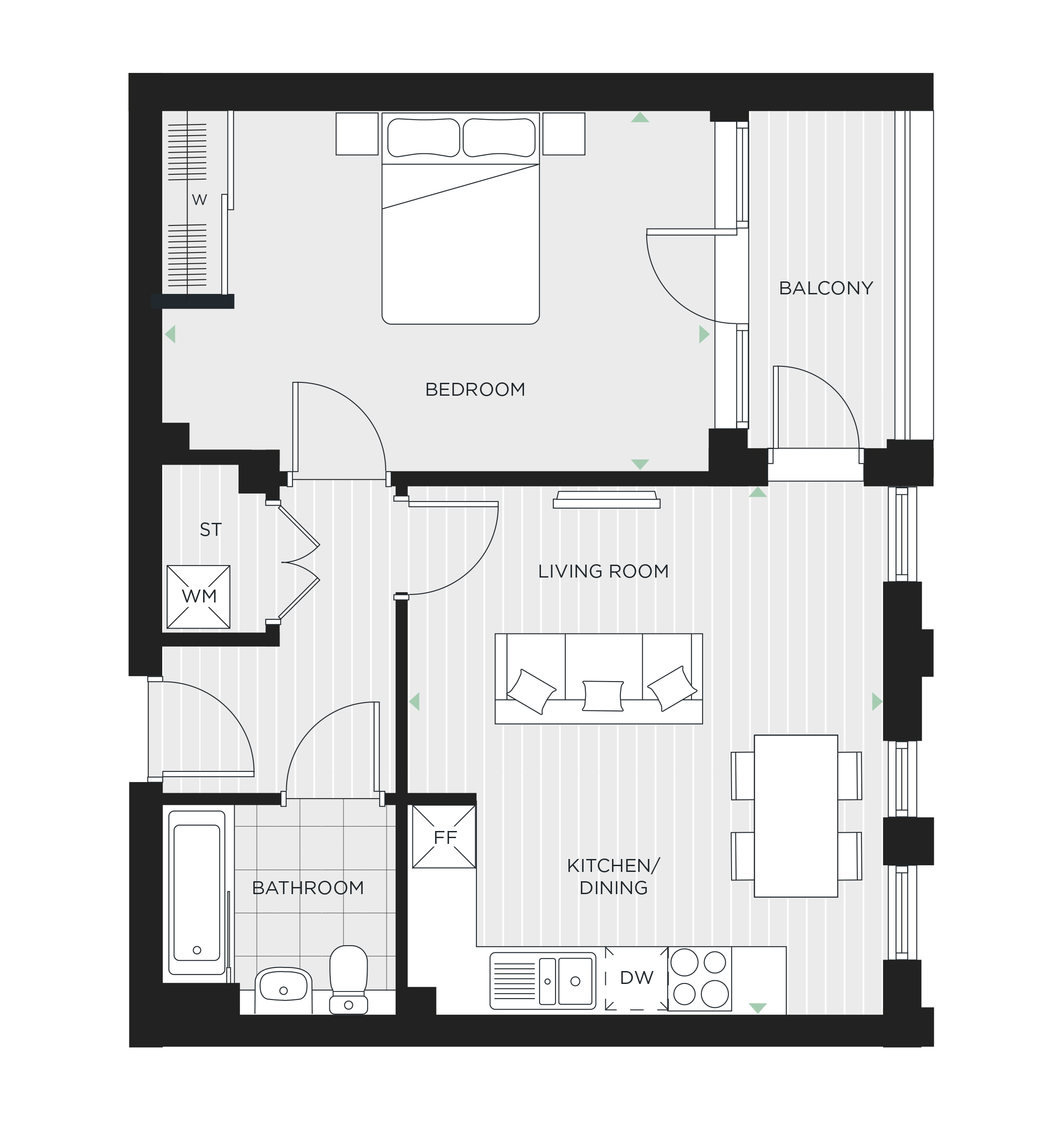 Floorplan for Plot 6105 at Walton Court Gardens, First Floor